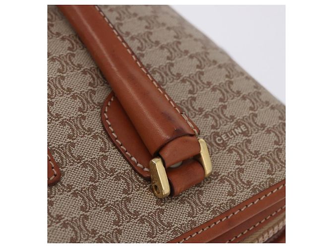 Céline Borsa a mano CELINE Macadam PVC Pelle Beige Tono Oro Auth ka6244A - vista 9