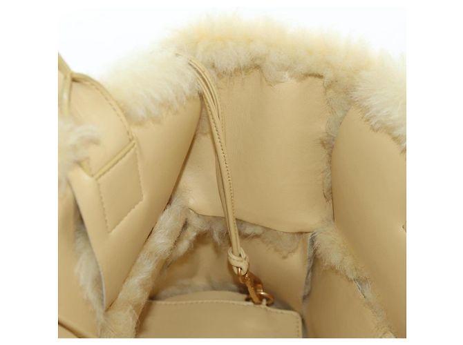 Sac à main BOTTEGA VENETA en laine beige Auth 203144M - vue 24