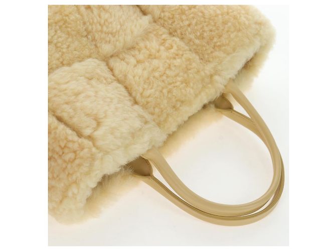Sac à main BOTTEGA VENETA en laine beige Auth 203144M - vue 6