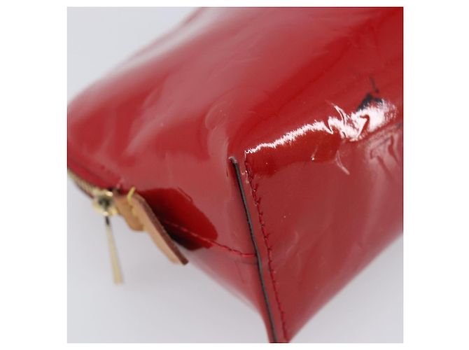 LOUIS VUITTON Monogram Vernis Pochette Cosmetic PM Pouch Red M90172 Auth ar14182 Rosso - vista 14