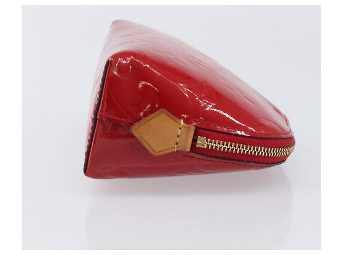 LOUIS VUITTON Monogram Vernis Pochette Cosmetic PM Pouch Red M90172 Auth ar14182 Rosso - vista 4