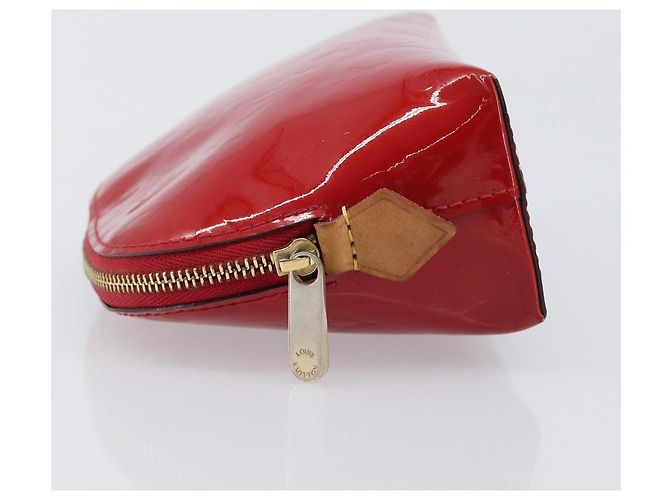 LOUIS VUITTON Monogram Vernis Pochette Cosmetic PM Pouch Red M90172 Auth ar14182 Rosso - vista 5