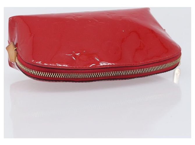 LOUIS VUITTON Monogram Vernis Pochette Cosmetic PM Pouch Red M90172 Auth ar14182 Rosso - vista 6