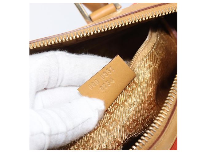 Borsa GUCCI Suede Orange Tono Oro 000 0851 Auth SW2761 Arancione - vista 12