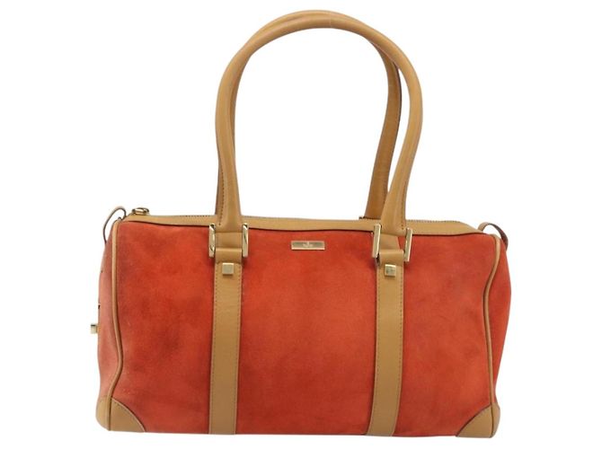 Borsa GUCCI Suede Orange Tono Oro 000 0851 Auth SW2761 Arancione - vista 13