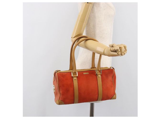 Borsa GUCCI Suede Orange Tono Oro 000 0851 Auth SW2761 Arancione - vista 25