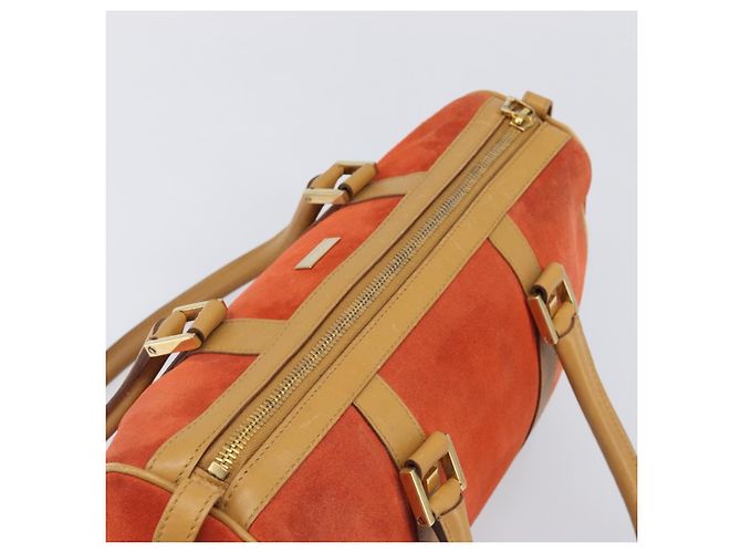 Borsa GUCCI Suede Orange Tono Oro 000 0851 Auth SW2761 Arancione - vista 6