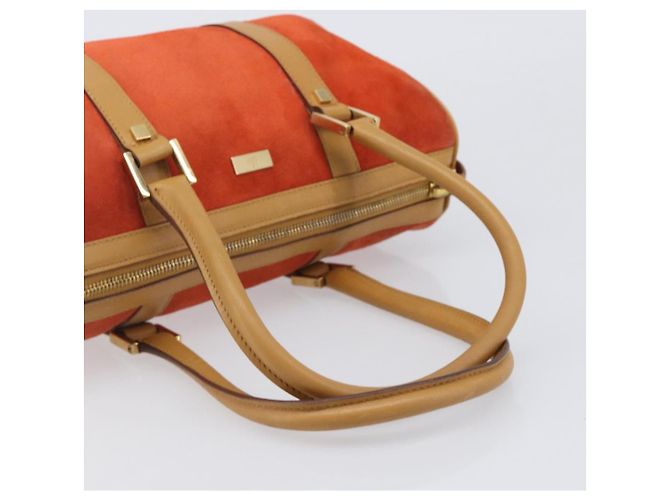 Borsa GUCCI Suede Orange Tono Oro 000 0851 Auth SW2761 Arancione - vista 7