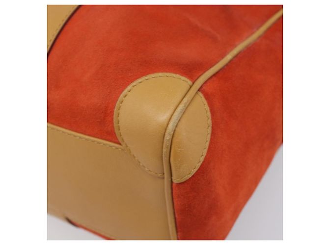 Borsa GUCCI Suede Orange Tono Oro 000 0851 Auth SW2761 Arancione - vista 9