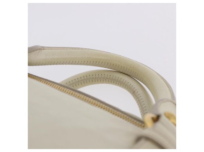 Borsa a mano Miu Miu con fiocco laterale in pelle 2way White Gold Auth am12582V Bianco D'oro - vista 14