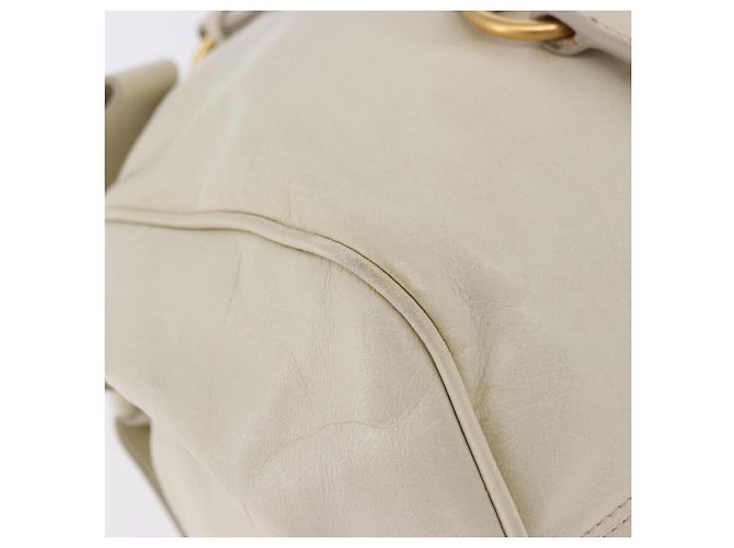 Borsa a mano Miu Miu con fiocco laterale in pelle 2way White Gold Auth am12582V Bianco D'oro - vista 15