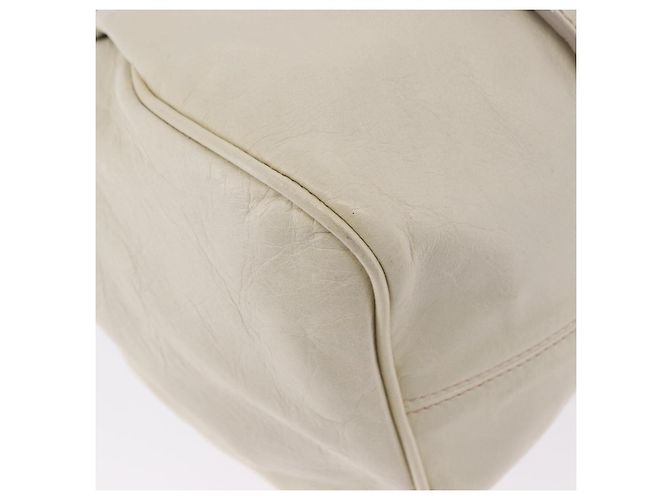 Borsa a mano Miu Miu con fiocco laterale in pelle 2way White Gold Auth am12582V Bianco D'oro - vista 17