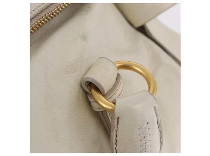 Borsa a mano Miu Miu con fiocco laterale in pelle 2way White Gold Auth am12582V Bianco D'oro - vista 22