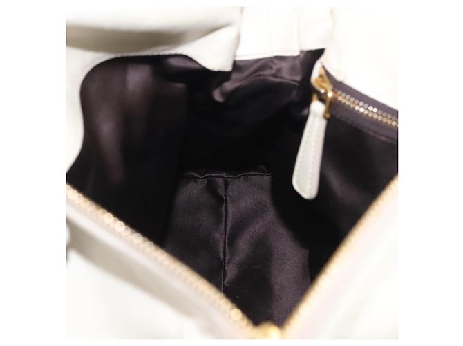 Borsa a mano Miu Miu con fiocco laterale in pelle 2way White Gold Auth am12582V Bianco D'oro - vista 26