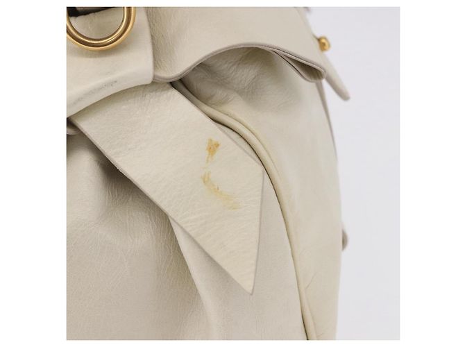 Borsa a mano Miu Miu con fiocco laterale in pelle 2way White Gold Auth am12582V Bianco D'oro - vista 5