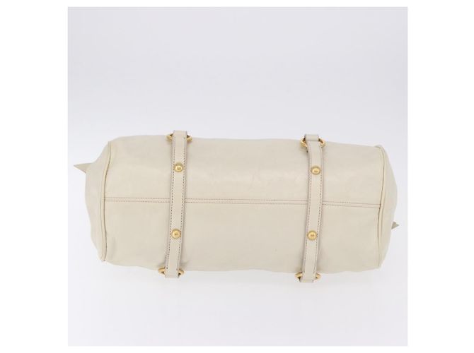Borsa a mano Miu Miu con fiocco laterale in pelle 2way White Gold Auth am12582V Bianco D'oro - vista 6