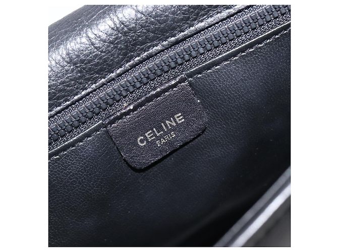 Céline Bolsa de Ombro com Corrente CELINE em Couro Preto e Dourado Auth yk20890V - vista 19