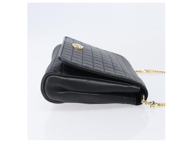 Céline Bolsa de Ombro com Corrente CELINE em Couro Preto e Dourado Auth yk20890V - vista 3
