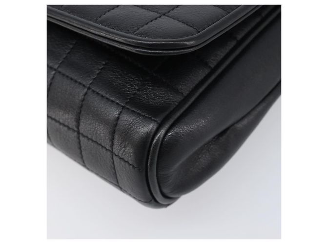 Céline Bolsa de Ombro com Corrente CELINE em Couro Preto e Dourado Auth yk20890V - vista 9