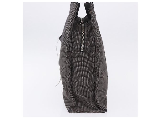 Hermès HERMES Her Line Tote MM Tote Bag Canvas Gray Silver Auth 204044 Braun Silber - Ansicht 6