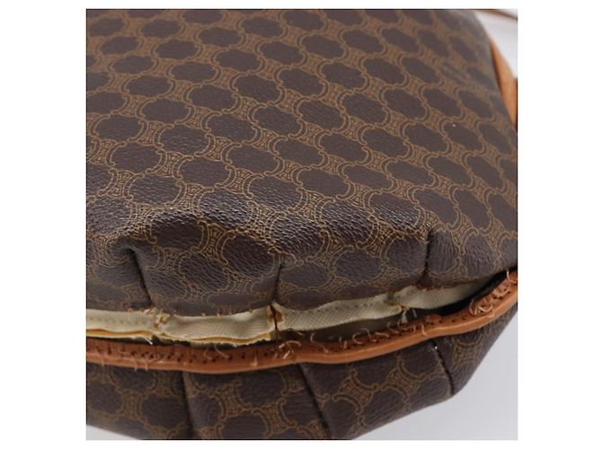Céline Bolsa de Ombro CELINE Macadam Canvas PVC Leather Brown Gold Auth 202674 Marrom Dourado - vista 16