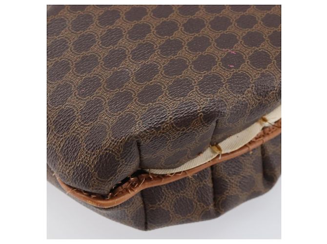 Céline Bolsa de Ombro CELINE Macadam Canvas PVC Leather Brown Gold Auth 202674 Marrom Dourado - vista 17