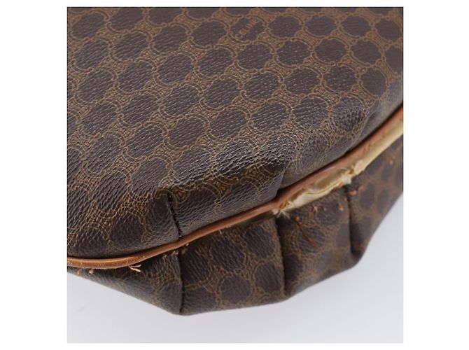 Céline Bolsa de Ombro CELINE Macadam Canvas PVC Leather Brown Gold Auth 202674 Marrom Dourado - vista 19