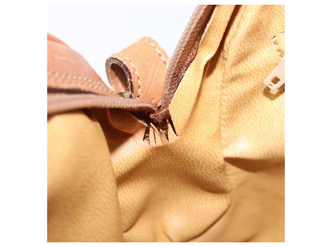 Céline Bolsa de Ombro CELINE Macadam Canvas PVC Leather Brown Gold Auth 202674 Marrom Dourado - vista 26