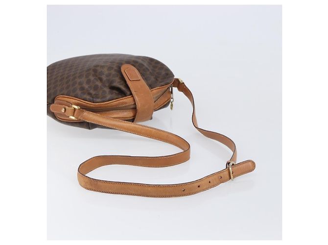 Céline Bolsa de Ombro CELINE Macadam Canvas PVC Leather Brown Gold Auth 202674 Marrom Dourado - vista 7