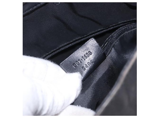 Borsa a mano GUCCI Bamboo in pelle nera e argento 001 1638 Auth ka6269 Nero - vista 12
