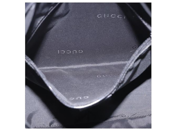 Borsa a mano GUCCI Bamboo in pelle nera e argento 001 1638 Auth ka6269 Nero - vista 26