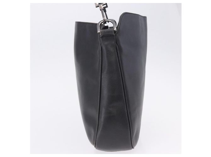 Borsa a mano GUCCI Bamboo in pelle nera e argento 001 1638 Auth ka6269 Nero - vista 4