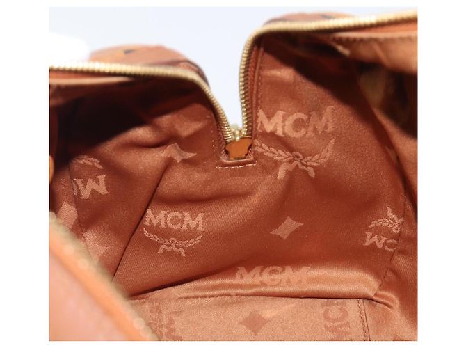 MCM Logogram Vicetos Boston Bag PVC Leder Braun Gold Auth 204458A Golden - Ansicht 21