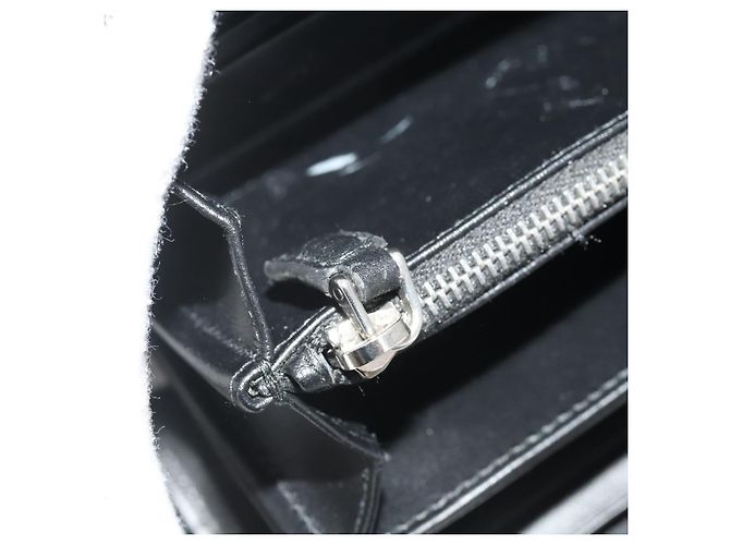 Portafoglio lungo PRADA in pelle nero argento Auth 205863A - vista 10