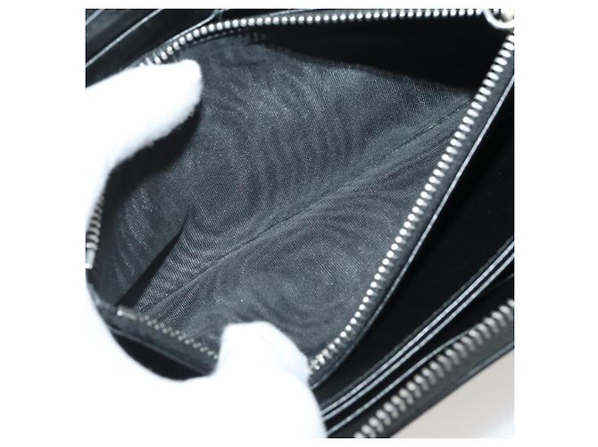 Portafoglio lungo PRADA in pelle nero argento Auth 205863A - vista 11