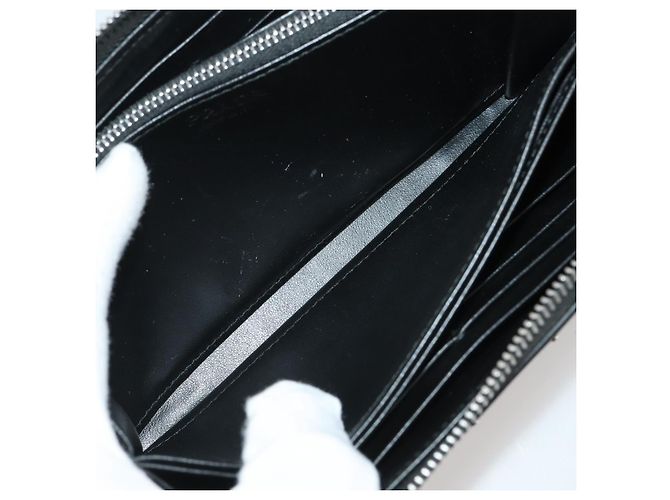Portafoglio lungo PRADA in pelle nero argento Auth 205863A - vista 21