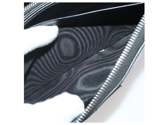 Portafoglio lungo PRADA in pelle nero argento Auth 205863A - vista 23