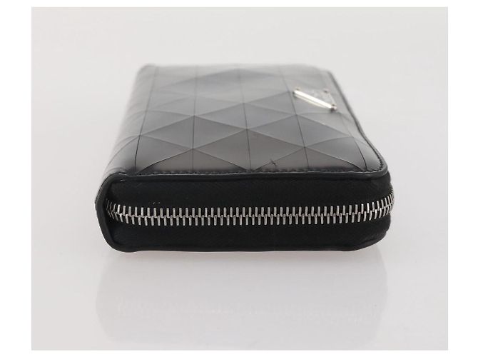Portafoglio lungo PRADA in pelle nero argento Auth 205863A - vista 3