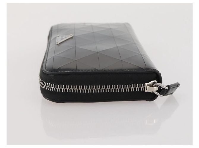 Portafoglio lungo PRADA in pelle nero argento Auth 205863A - vista 4
