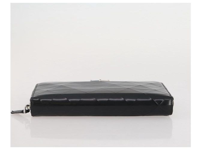 Portafoglio lungo PRADA in pelle nero argento Auth 205863A - vista 6