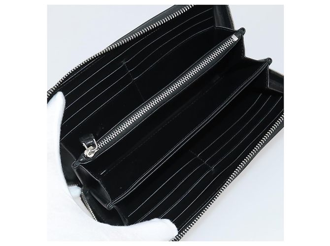 Portafoglio lungo PRADA in pelle nero argento Auth 205863A - vista 8