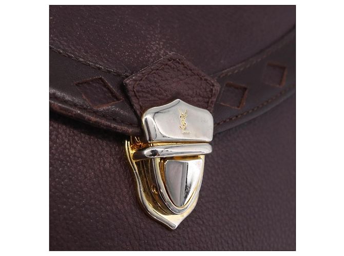 Autre Marque Borsa a mano SAINT LAURENT in pelle 2way Bordeaux tono oro Auth ka6227A Bordò - vista 30