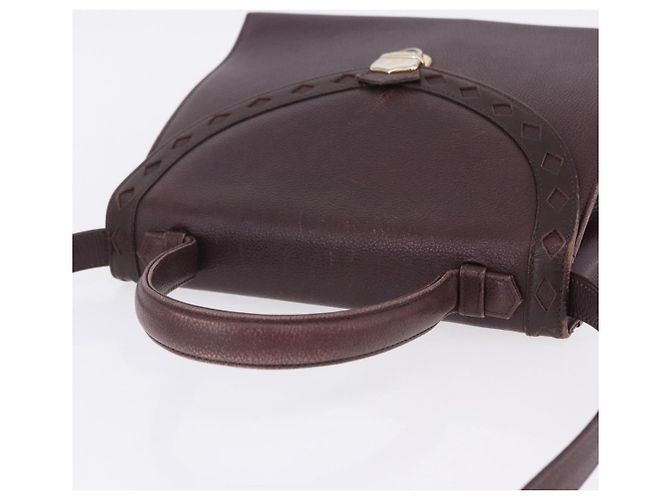 Autre Marque Borsa a mano SAINT LAURENT in pelle 2way Bordeaux tono oro Auth ka6227A Bordò - vista 9