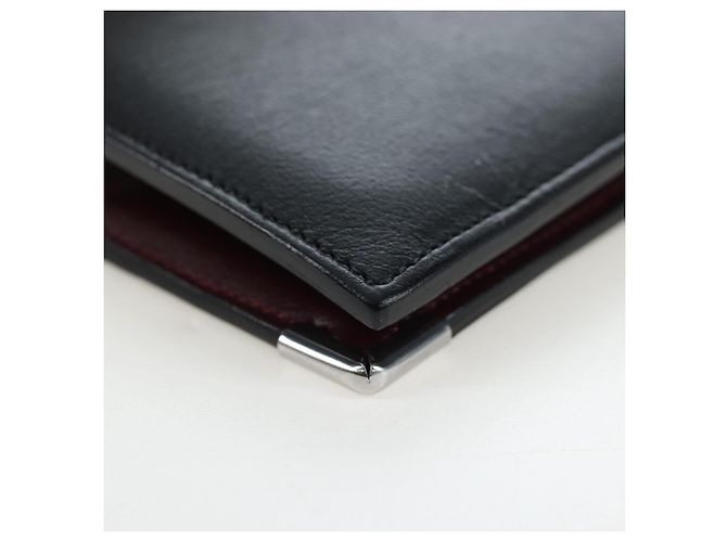 CARTIER Bifold Wallet Leather Black Silver Auth ki6832V Silvery - view 15