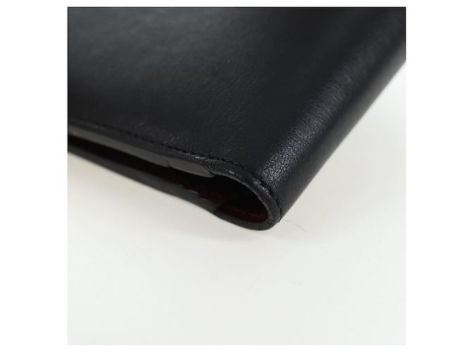 CARTIER Bifold Wallet Leather Black Silver Auth ki6832V Silvery - view 16