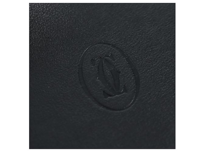 CARTIER Bifold Wallet Leather Black Silver Auth ki6832V Silvery - view 17