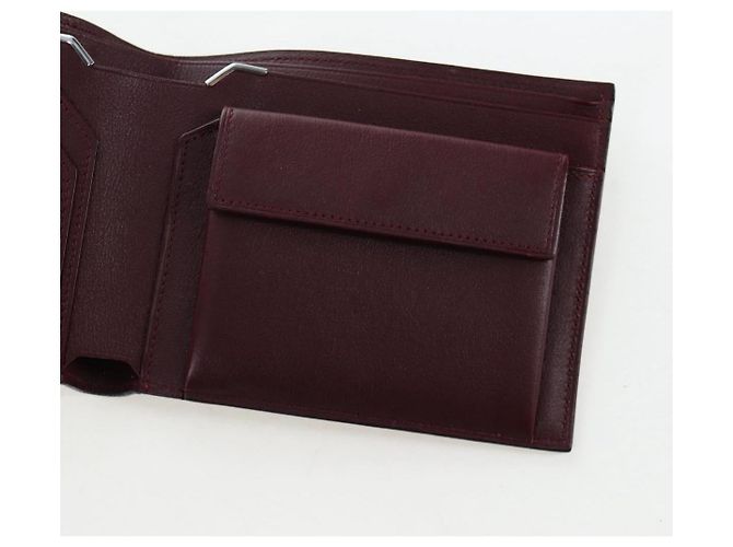 CARTIER Bifold Wallet Leather Black Silver Auth ki6832V Silvery - view 19
