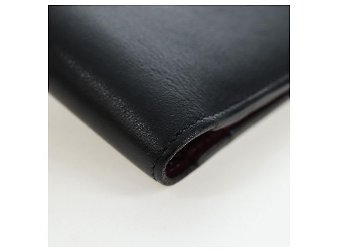 CARTIER Bifold Wallet Leather Black Silver Auth ki6832V Silvery - view 7