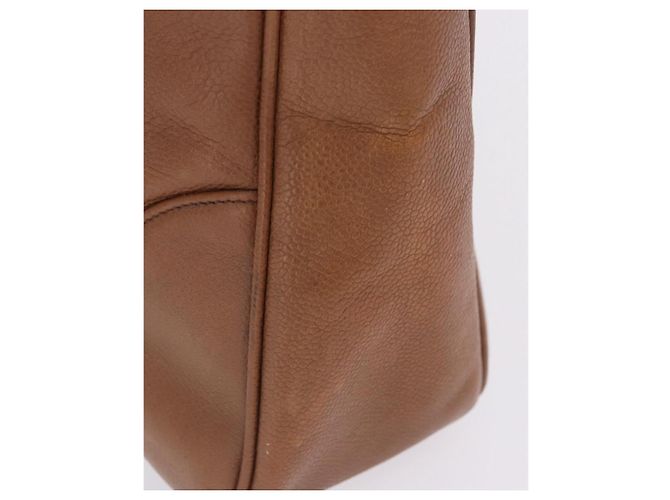 Borsa a tracolla CHANEL Pelle Caviar Marrone Oro CC Auth 203890 D'oro - vista 15