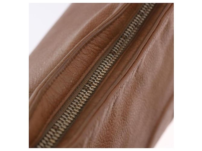 Borsa a tracolla CHANEL Pelle Caviar Marrone Oro CC Auth 203890 D'oro - vista 30